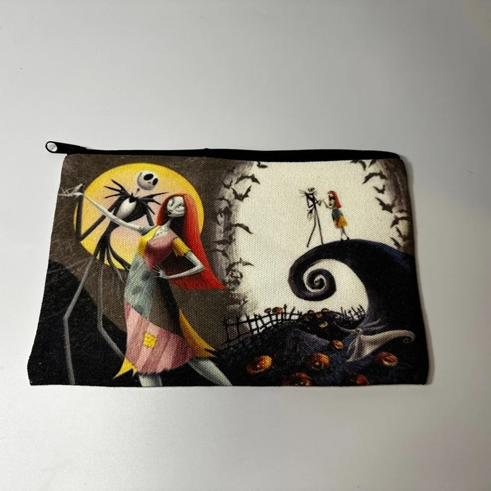 Disney Nightmare Before Christmas canvas, zipper pouch with Jack and Sally new